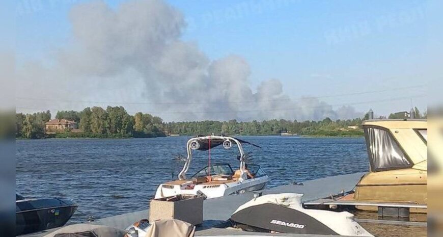 Дим видно з Києва: у районі Вишгорода масштабна пожежа, може горіти ліс, — соцмережі (відео)