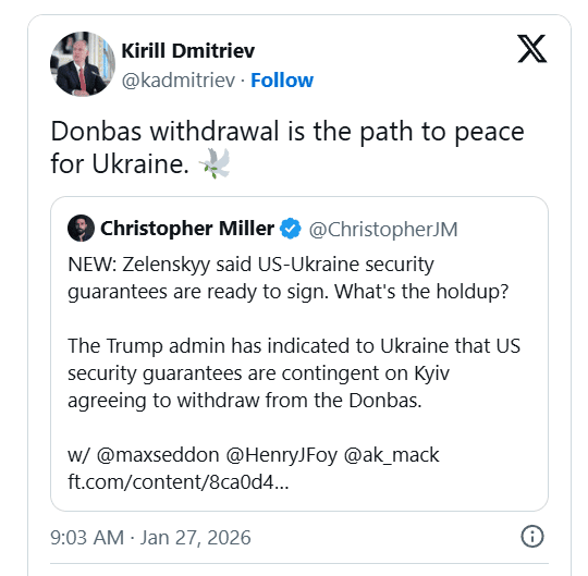 Допис Дмитрієва у Мережі Х. 