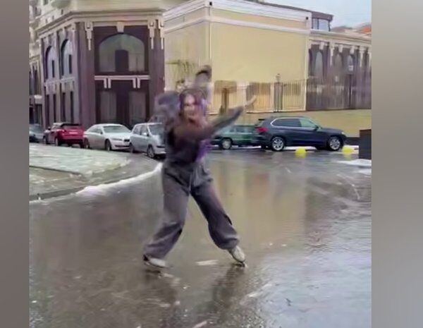 Одеситка станцювала на слизькій дорозі, катаючись на ковзанах (відео)