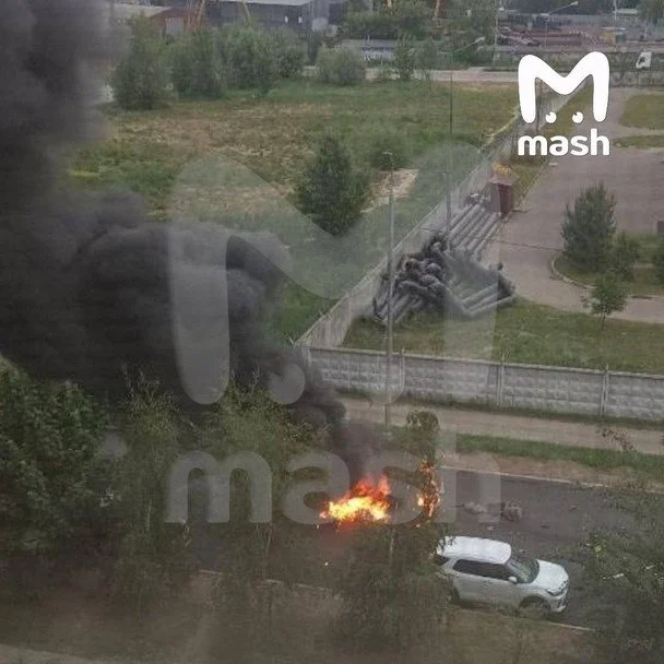 Вибух автомобіля під Москвою. Фото: Telegram-канал Mash.