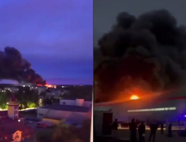 Під Санкт-Петербургом велика промислова зона охоплена вогнем: займання поширилося на тисячі квадратів (відео)