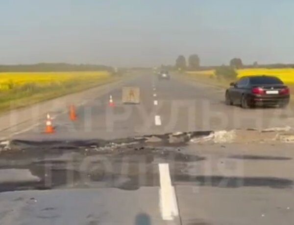 Через спеку на київській трасі розм’якшилося дорожнє покриття (відео)